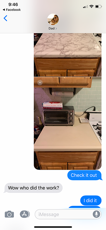 Illustration for article titled I Faked Nice Countertops With These Marble Stickers